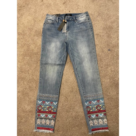 Buffalo David Bitton Denim - Buffalo David Bitton Rise Skinny Jeans with Aztec Embroidery 28